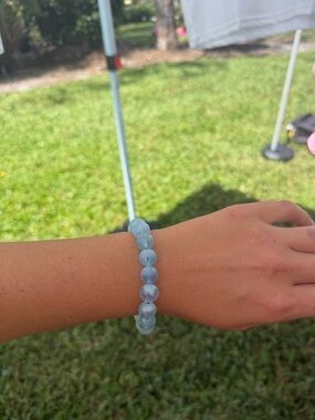 Real aquamarine bracelet